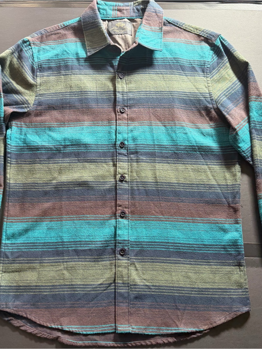 MBX Adventure Wear Mens M Teal Green Plaid Flannel Shirt Long Sleeve Button Up